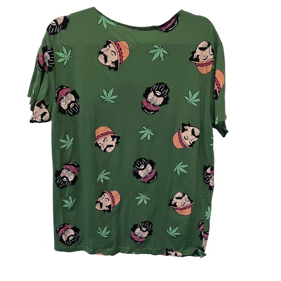 Cheech & Chong Graphic T-Shirt Green Marijuana Leaf Comedy Unisex - ALTERED - Picture 4 of 8